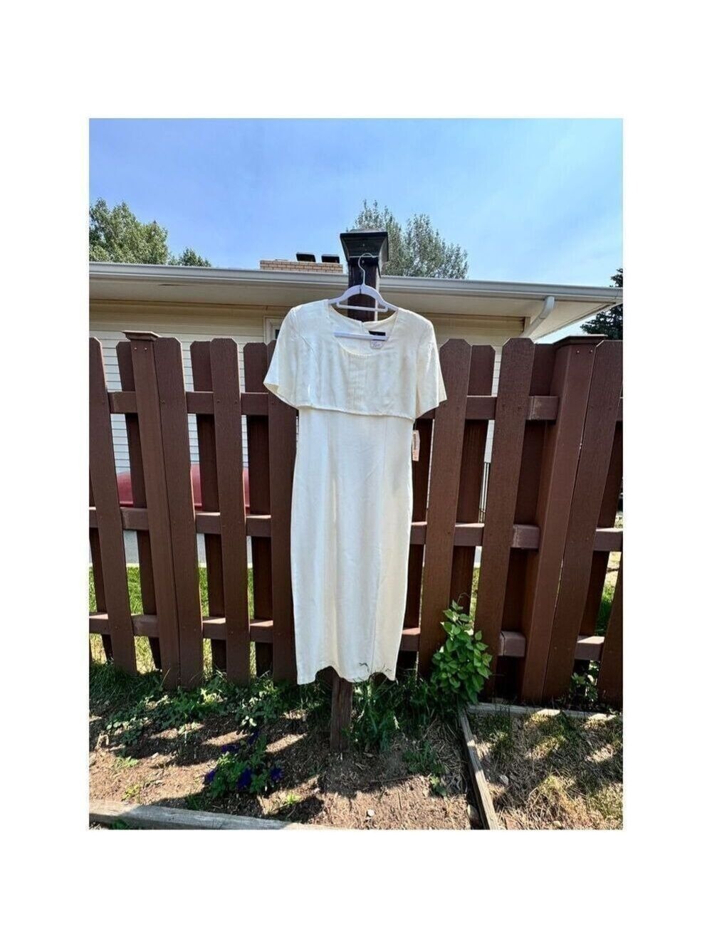 Vintage Sears dress BNWT size 7/8 Be Smart long satiny creamy - Picture 11 of 16